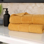 Superior Napa Zero Twist Cotton Waffle Honeycomb Bath Sheet Set of 2