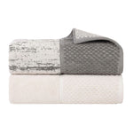 Lodie Cotton Jacquard Solid and Two-Toned Bath Sheet Set of 2