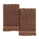 Rolla Cotton Geometric Jacquard Plush Bath Sheet Set of 2