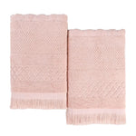 Rolla Cotton Geometric Jacquard Plush Bath Sheet Set of 2