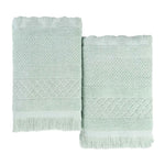 Rolla Cotton Geometric Jacquard Plush Bath Sheet Set of 2