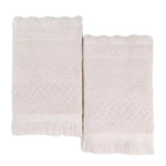 Rolla Cotton Geometric Jacquard Plush Bath Sheet Set of 2