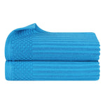 Superior Ribbed Textured Cotton Bath Sheet Ultra-Absorbent Towel Set