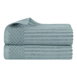 Superior Ribbed Textured Cotton Bath Sheet Ultra-Absorbent Towel Set