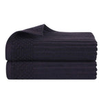 Superior Ribbed Textured Cotton Bath Sheet Ultra-Absorbent Towel Set