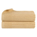 Superior Ribbed Textured Cotton Bath Sheet Ultra-Absorbent Towel Set