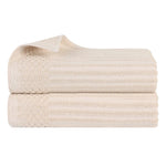 Superior Ribbed Textured Cotton Bath Sheet Ultra-Absorbent Towel Set