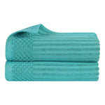 Superior Ribbed Textured Cotton Bath Sheet Ultra-Absorbent Towel Set