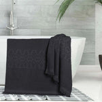 Rolla Cotton Geometric Jacquard Plush Bath Sheet Set of 2