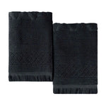 Rolla Cotton Geometric Jacquard Plush Bath Sheet Set of 2