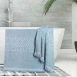 Rolla Cotton Geometric Jacquard Plush Bath Sheet Set of 2