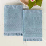 Rolla Cotton Geometric Jacquard Plush Bath Sheet Set of 2