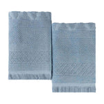 Rolla Cotton Geometric Jacquard Plush Bath Sheet Set of 2