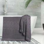 Rolla Cotton Geometric Jacquard Plush Bath Sheet Set of 2