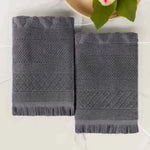 Rolla Cotton Geometric Jacquard Plush Bath Sheet Set of 2