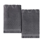 Rolla Cotton Geometric Jacquard Plush Bath Sheet Set of 2