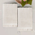 Rolla Cotton Geometric Jacquard Plush Bath Sheet Set of 2