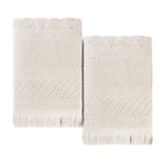 Rolla Cotton Geometric Jacquard Plush Bath Sheet Set of 2