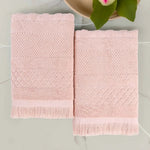 Rolla Cotton Geometric Jacquard Plush Bath Sheet Set of 2