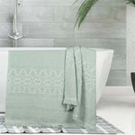 Rolla Cotton Geometric Jacquard Plush Bath Sheet Set of 2