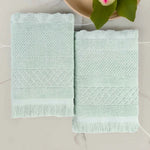 Rolla Cotton Geometric Jacquard Plush Bath Sheet Set of 2