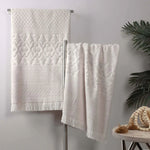 Rolla Cotton Geometric Jacquard Plush Bath Sheet Set of 2