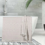 Rolla Cotton Geometric Jacquard Plush Bath Sheet Set of 2