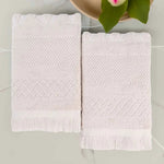 Rolla Cotton Geometric Jacquard Plush Bath Sheet Set of 2
