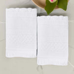 Rolla Cotton Geometric Jacquard Plush Bath Sheet Set of 2