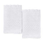 Rolla Cotton Geometric Jacquard Plush Bath Sheet Set of 2