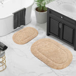 Superior Cotton Non Slip Oval 2 Piece Bath Rug Set