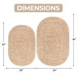 Superior Cotton Non Slip Oval 2 Piece Bath Rug Set