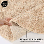 Superior Cotton Non Slip Oval 2 Piece Bath Rug Set