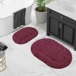 Superior Cotton Non Slip Oval 2 Piece Bath Rug Set