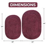 Superior Cotton Non Slip Oval 2 Piece Bath Rug Set