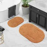 Superior Cotton Non Slip Oval 2 Piece Bath Rug Set
