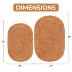 Superior Cotton Non Slip Oval 2 Piece Bath Rug Set