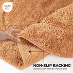 Superior Cotton Non Slip Oval 2 Piece Bath Rug Set