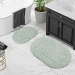 Superior Cotton Non Slip Oval 2 Piece Bath Rug Set