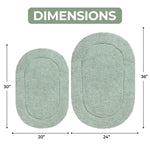 Superior Cotton Non Slip Oval 2 Piece Bath Rug Set