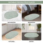 Superior Cotton Non Slip Oval 2 Piece Bath Rug Set