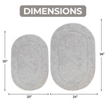 Superior Cotton Non Slip Oval 2 Piece Bath Rug Set