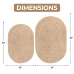 Superior Cotton Non Slip Oval 2 Piece Bath Rug Set