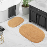 Superior Cotton Non Slip Oval 2 Piece Bath Rug Set