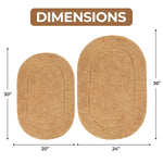 Superior Cotton Non Slip Oval 2 Piece Bath Rug Set