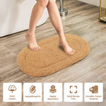 Superior Cotton Non Slip Oval 2 Piece Bath Rug Set