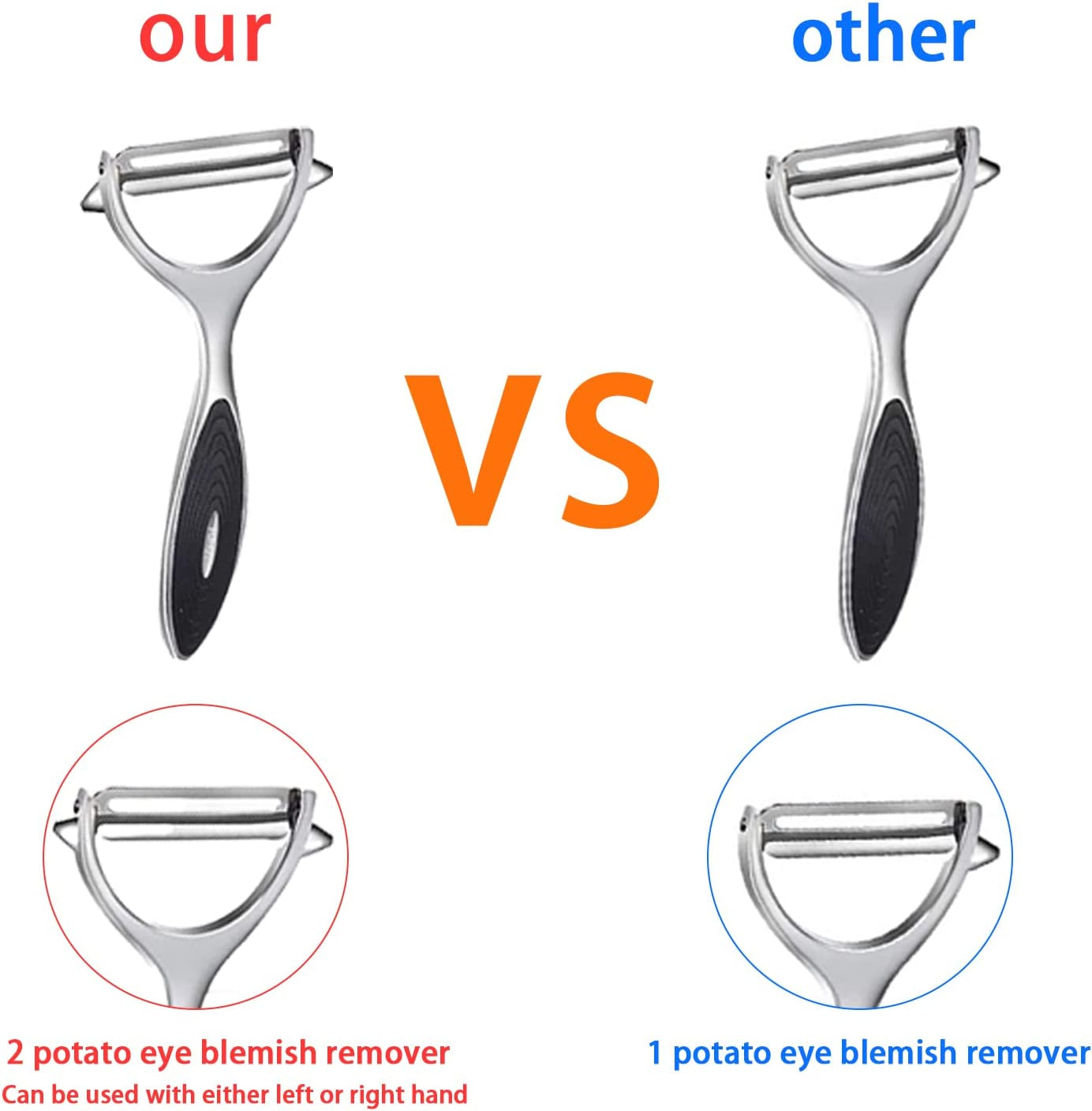 Vegetable, Apple Peelers for Kitchen, Fruit, Carrot, Veggie, Potatoes Peeler, Y-Shaped and I-Shaped Stainless Steel Peelers, with Ergonomic Non-Slip Handle & Sharp Blade, Good Sturdy (2PCS)