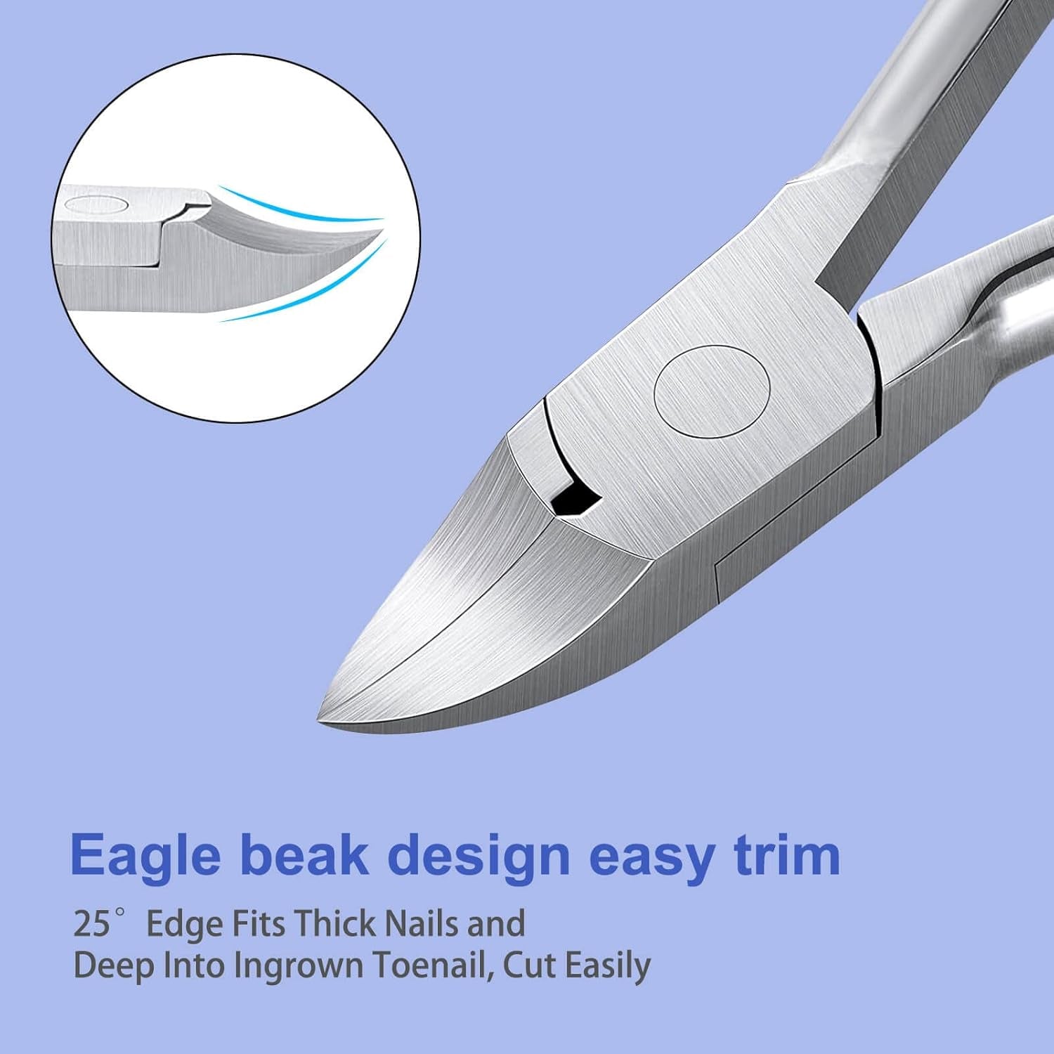 Podiatrist Ingrown Toenail Clippers, Toe Nail Clippers for Thick Nail & Ingrown Toenails, Professional Stainless Steel Toenails Trimmer, Sharp Curved Blade, Pedicure Tool for Adults & Seniors