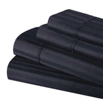 300 Thread Count Egyptian Cotton Sateen Stripe Bed Sheet Set
