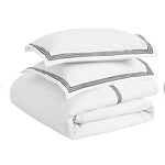 100% Cotton Three-Line Embroidered Duvet Cover Set